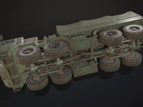 Heavy Military Truck V1 - Cargo 3D Model