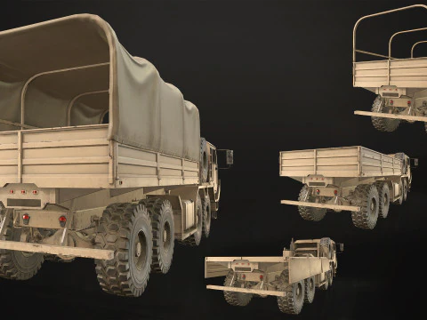 Heavy Military Truck V1 - Cargo 3D Model