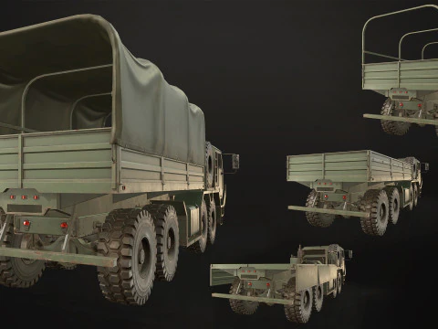 Heavy Military Truck V1 - Cargo 3D Model