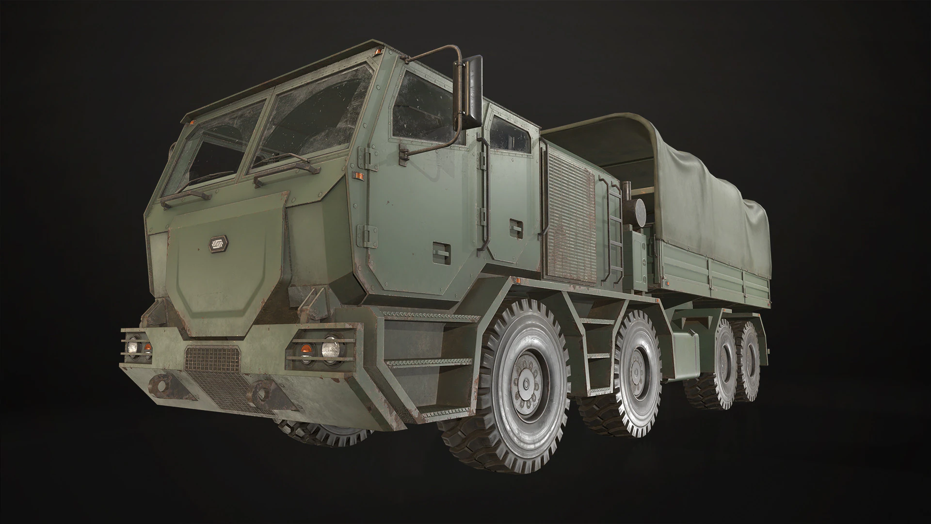 Heavy Military Truck V2 - Cargo 3D Model .c4d .max .obj .3ds .fbx .stl .blend 