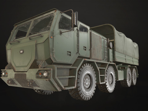Heavy Military Truck V2 - Cargo 3D 모델
