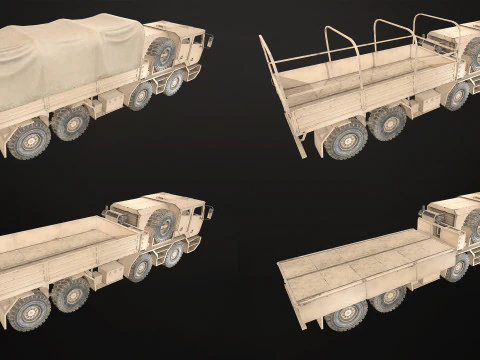 Heavy Military Truck V2 - Cargo 3D Model