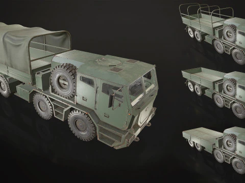 Heavy Military Truck V2 - Cargo 3D Model