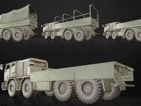 Heavy Military Truck V2 - Cargo Model 3D