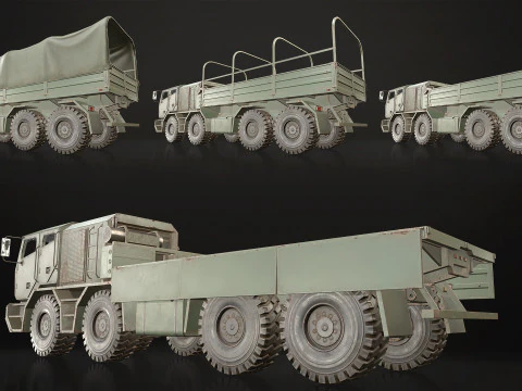 Heavy Military Truck V2 - Cargo 3D Model