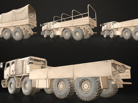 Heavy Military Truck V2 - Cargo Model 3D