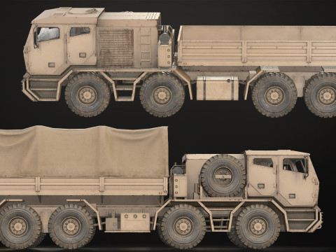 Heavy Military Truck V2 - Cargo Model 3D