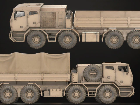 Heavy Military Truck V2 - Cargo 3D Model
