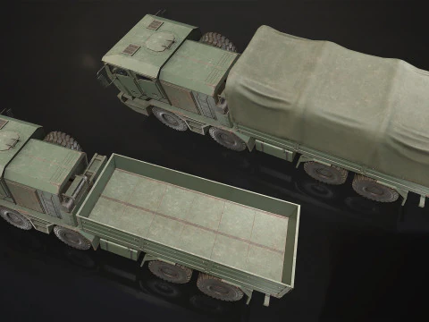 Heavy Military Truck V2 - Cargo 3D Model