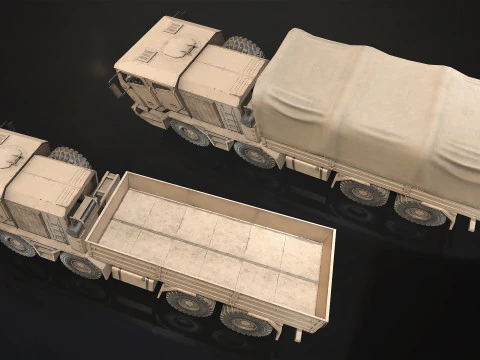Heavy Military Truck V2 - Cargo 3D Model