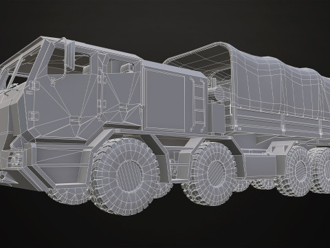 Heavy Military Truck V2 - Cargo Model 3D