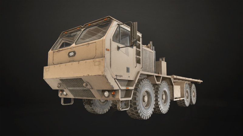 Heavy Military Truck V1 - Flatbed 3D Model .c4d .max .obj .3ds .fbx .stl .blend