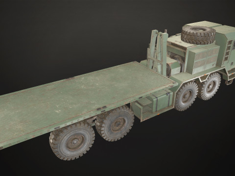 Heavy Military Truck V1 - Flatbed 3D Model
