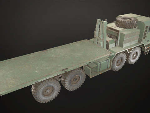 Heavy Military Truck V1 - Flatbed 3D Model
