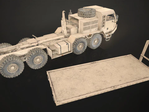 Heavy Military Truck V1 - Flatbed 3D Model