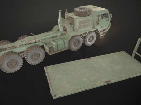Heavy Military Truck V1 - Flatbed 3D Model