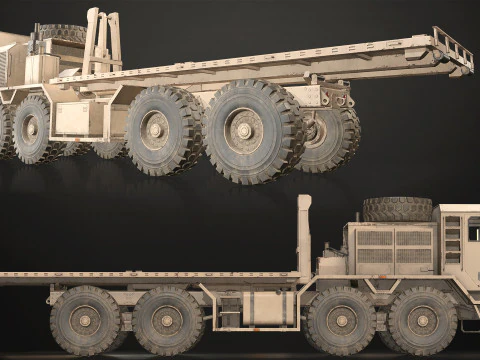 Heavy Military Truck V1 - Flatbed 3D Model
