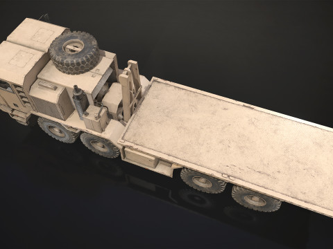 Heavy Military Truck V1 - Flatbed 3D Model