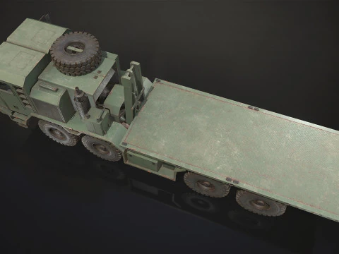 Heavy Military Truck V1 - Flatbed 3D Model