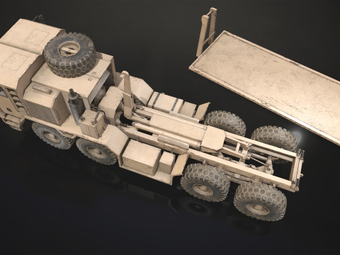 Heavy Military Truck V1 - Flatbed 3D Model
