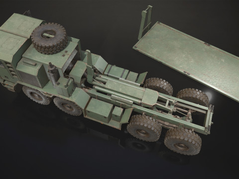 Heavy Military Truck V1 - Flatbed 3D Model