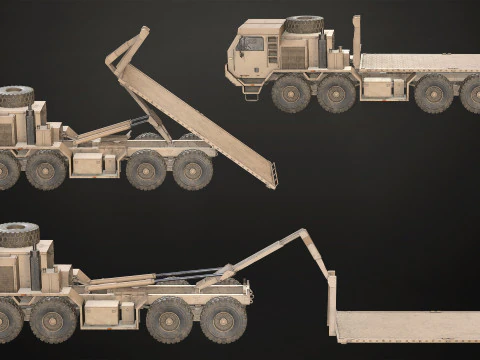 Heavy Military Truck V1 - Flatbed 3D Model