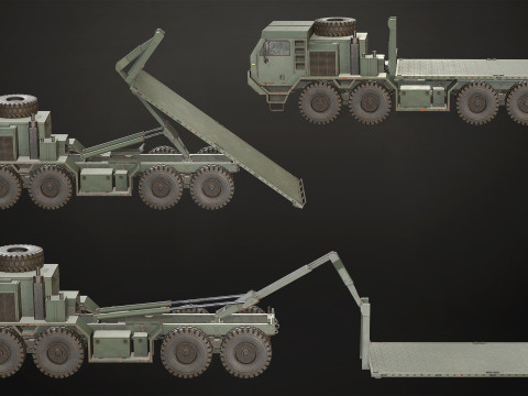 Heavy Military Truck V1 - Flatbed 3D Model