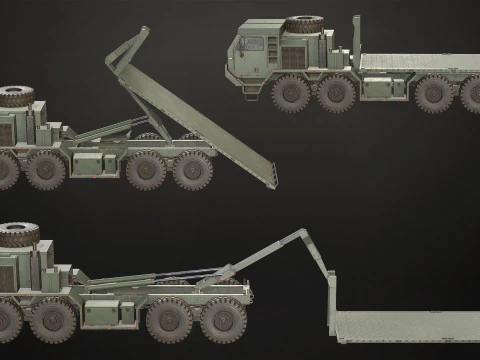 Heavy Military Truck V1 - Flatbed 3D Model