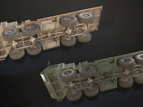 Heavy Military Truck V1 - Flatbed 3D Model