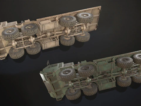 Heavy Military Truck V1 - Flatbed 3D Model