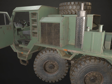 Heavy Military Truck V1 - Flatbed 3D Model