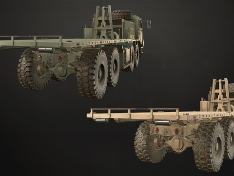 Heavy Military Truck V1 - Flatbed 3D Model