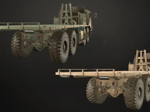 Heavy Military Truck V1 - Flatbed 3D Model