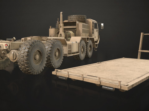 Heavy Military Truck V1 - Flatbed 3D Model
