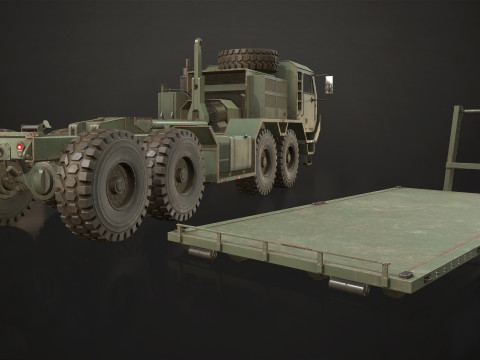 Heavy Military Truck V1 - Flatbed 3D Model