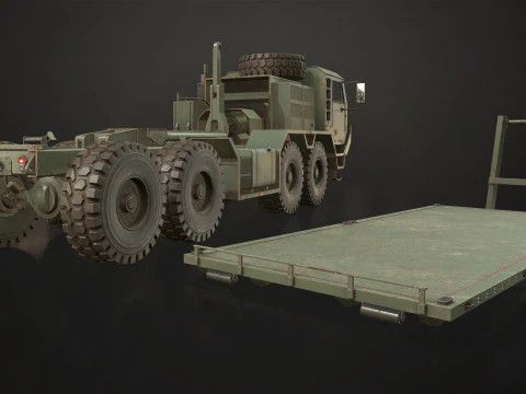 Heavy Military Truck V1 - Flatbed 3D Model