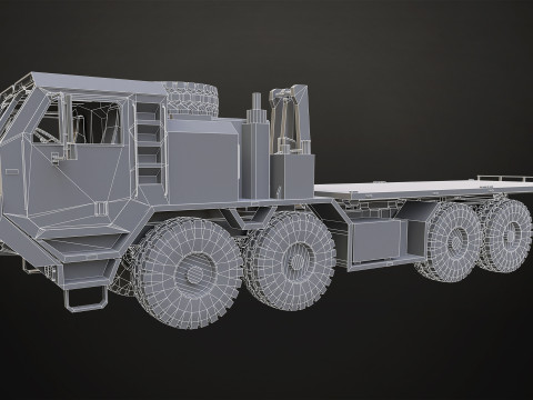 Heavy Military Truck V1 - Flatbed 3D Model