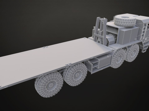 Heavy Military Truck V1 - Flatbed 3D Model