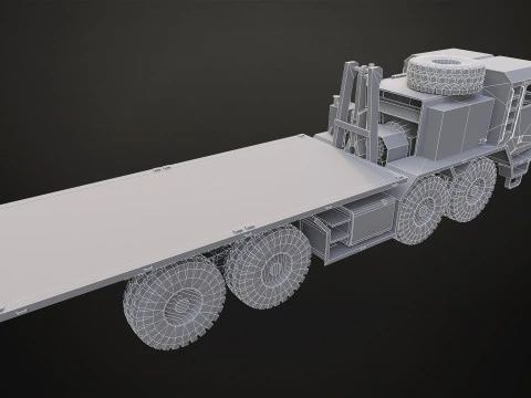 Heavy Military Truck V1 - Flatbed 3D Model