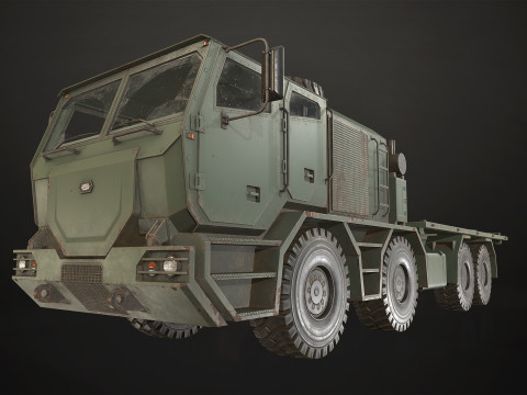 Heavy Military Truck V2 - Flatbed 3D Model