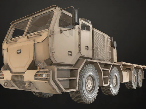 Heavy Military Truck V2 - Flatbed 3D Model