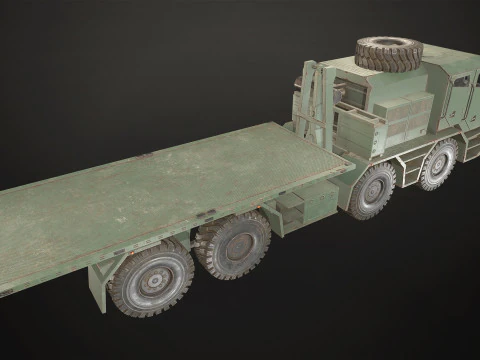 Heavy Military Truck V2 - Flatbed 3D Model