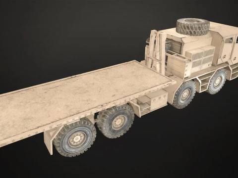 Heavy Military Truck V2 - Flatbed 3D Model