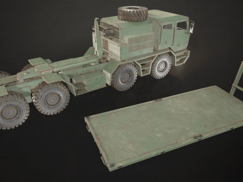 Heavy Military Truck V2 - Flatbed 3D Модель