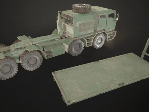 Heavy Military Truck V2 - Flatbed 3D Model