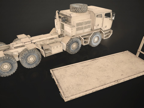 Heavy Military Truck V2 - Flatbed 3D Модель
