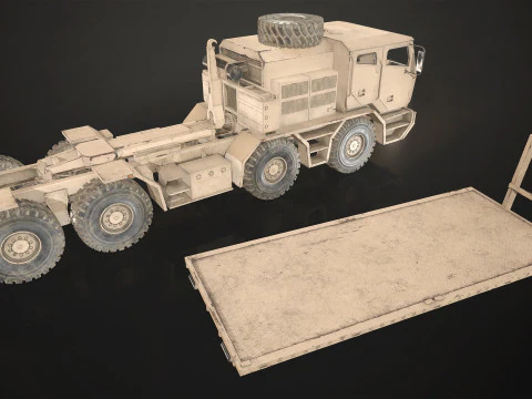 Heavy Military Truck V2 - Flatbed 3D Model