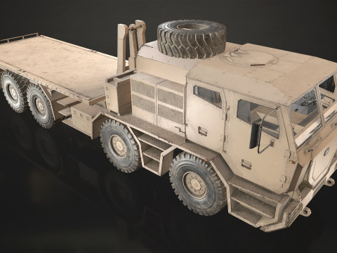 Heavy Military Truck V2 - Flatbed 3D Модель