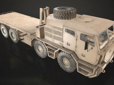 Heavy Military Truck V2 - Flatbed 3D Model
