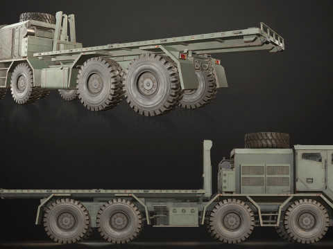 Heavy Military Truck V2 - Flatbed 3D Модель